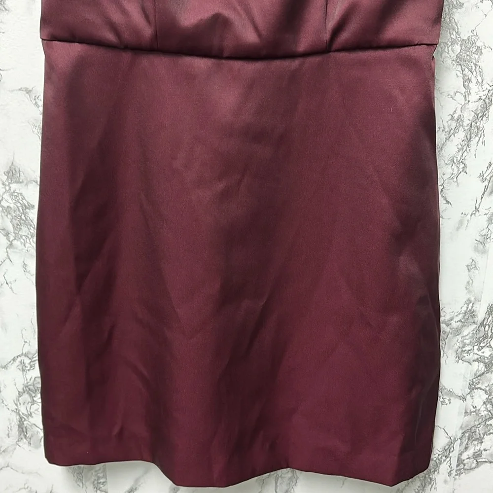 A New Day Women’s Heavy Satin Mini Dress Burgundy Size 8